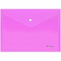 Папка-конверт на кнопке А4 прозрач розовая 180мкм BERLINGO Starlight индив ШК AKk_04112/10/Россия