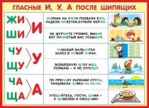 Плакат "Гласные И,У,А после шипящих" 0-02 / Россия