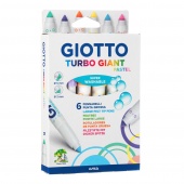 Фломастеры 6 цв пастельные тона утолщ GIOTTO TURBO GIANT PASTEL 431000/Италия