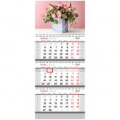 Календарь квартальный 3х-блочный 2023г Beautiful flowers OfficeSpace 338114/25/Россия