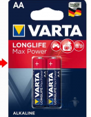 Батарейка Varta 4706 LONGLIFE MAX POVER  LR06 BL2 (цена за 2 штуки)