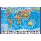 Карта "Мир" политическая Globen 1:32млн 1010*700м, интерактивная КН025/Россия