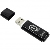 Флеш накопитель USB 8GBU 2.0 Smart Buy Glossy Flash Drive черный SB8GBGS-K