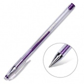 Ручка гелевая Crown "Hi-Jell Metallic" фиолетовая металлик, 0,7мм HJR-500GSM/12/Корея