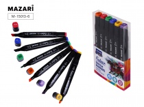 Набор маркеров для скетчинга двусторон FANTASIA 6цв Main colors 3.0-6.2мм Mazari M-15013-6/Китай