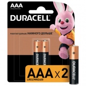Батарейки DURACELL Basic AAA LR03, 24А алкалиновые мизинчик КОМПЛЕКТ 2шт  блистер 6061