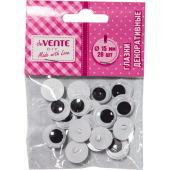 Глазки декоративные "deVENTE" пришивные пластик подвижные черно-белый 15мм 20шт 8001304/Китай