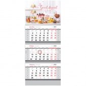 Календарь квартальный 3х-блочный 2022г Sweet Dessert 318408 OfficeSpace/25/Россия