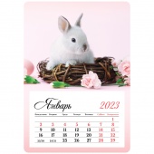 Календарь отрывной на магните 2023г 95*135мм Mono - Кролик OfficeSpace 341306/400/Россия