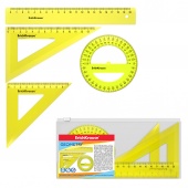 Набор чертежный средний пласти ErichKrause® Neon желтый 49570/20/