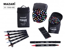 Набор маркеров для скетчинга двусторон TERSO BLACK 48цв 1.0-3.0мм чехол на молнии Mazari M-15068-48B