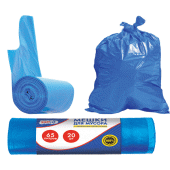 Мешки для мусора с завязками - лепестками "CleanLab" 65л ПНД 12мкм 20 шт/рулон 9050715/20/Россия