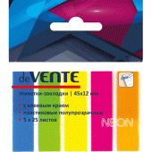 Закладки с/к "deVENTE" пластик 45x12мм 5x25л 5 неон цветов 2011307/24/Китай
