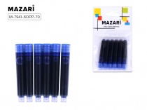 Баллончики для перьевой ручки,синие 06шт.уп длина 5 см M-7941-6орр-70/25/Китай