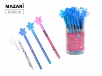 Ручка шариковая MAZARI STARS синяя 0.7мм пластик стакан M-7657-70/40/Китай