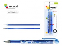 Ручка гелевая Mazari  со стир черн PRESTO + 2стержня синяя 0.5мм  M-5524B-70/50/Китай