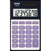 Калькулятор UNIEL UK-18L 8разр. сиреневый карманный/Китай