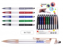 Ручка шариковая автоматическая Mazari 3в1 UNIVERSAL(ручка+подст д/тел+стилус) M-7322/M-5533/60/Китай