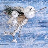 Декор "Зимние грезы" белые ягодки хвоя 19 см 4301744