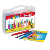 Набор для рисования Carioca 30 фломастеров + раскраска пластиковая коробка с ручкой 43260/Италия