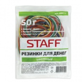 Резинка для денег 50г STAFF  цветные натуральный каучук 440117/Россия