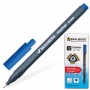 Ручка капиллярная BRAUBERG  Carbon  0,4мм  трехгранный корпус синий 141522/12/Германия