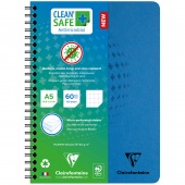Тетрадь А5 60л кл спираль Clairefontaine Clean'Safe перфорация антибактериальная обложка 82562C/60/Ф