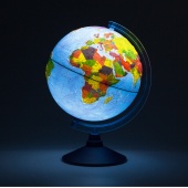 Глобус физико политичексий рельеф Интерактивный 32см с подсветкой на батарейках INT13200291 Globen