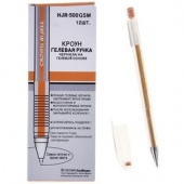 Ручка гелевая Crown "Hi-Jell Metallic" оранжевая металлик 0,7мм HJR-500GSM/12/Корея