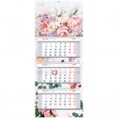 Календарь квартальный 3х-блочный 2022г Premium Delicate flowers 318429 OfficeSpace/25/Россия
