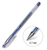 Ручка гелевая Crown "Hi-Jell Metallic" синяя металлик, 0,7мм HJR-500GSM/12/Корея