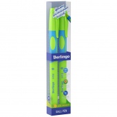 Ручка шариковая Berlingo Initial для левшей светло-синяя 0,7мм 2шт PET-пенал CBp_70700_2L/24/Китай