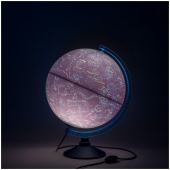 Глобус "День и ночь" с двойной картой полит и звездного неба Globen 25см с подсветкой от сети Ке0125