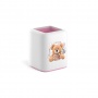 Подставка ErichKrause® Forte Teddy Bear белая с розовой вставкой 55845/1/Россия