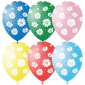 Воздушные шары 25шт M12/30см Поиск Ромашки пастель+декор растровый рисунок 4690296040789/Мексика