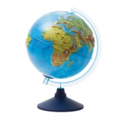 Глобус физико-политич рельеф Globen 25см интеракт с подсв от батар на круг подставке INT12500287/Рос