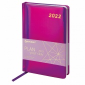 Ежедневник А5 2022г BRAUBERG Holiday фиолетовый зеркальный кожзам 112749/Китай