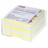 Блок бумаги для заметок Хатбер 9х9х4,5см Желтый/Белый в пластик.боксеPC_075655 